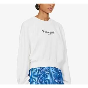 Authentic OFF WHITE I Need Space Cropped Crew Neck Sweatshirt Size S